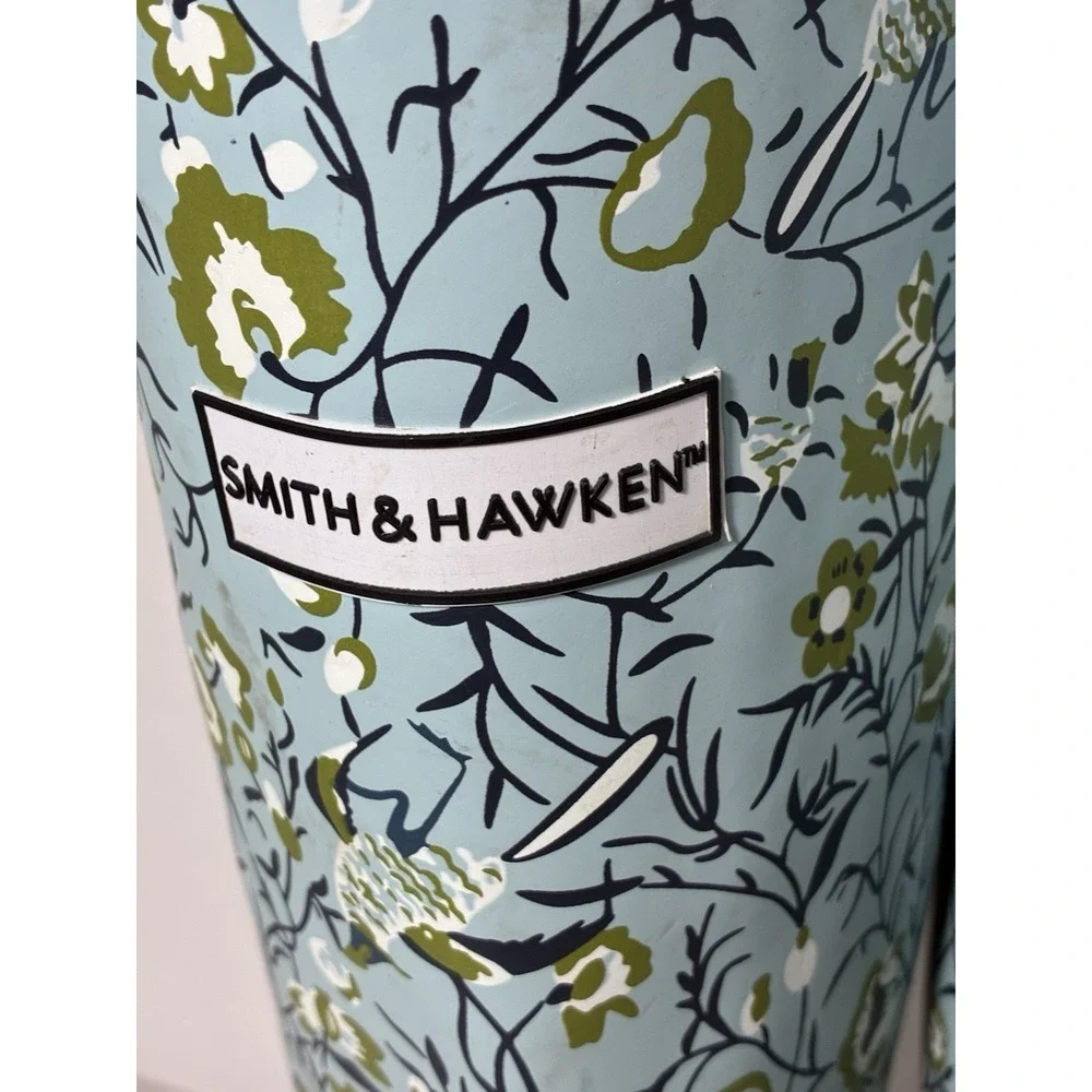 Smith & Hawken Women's Floral Rain Muck Boots Size 7 Blue Outdoor Farm Pull On
